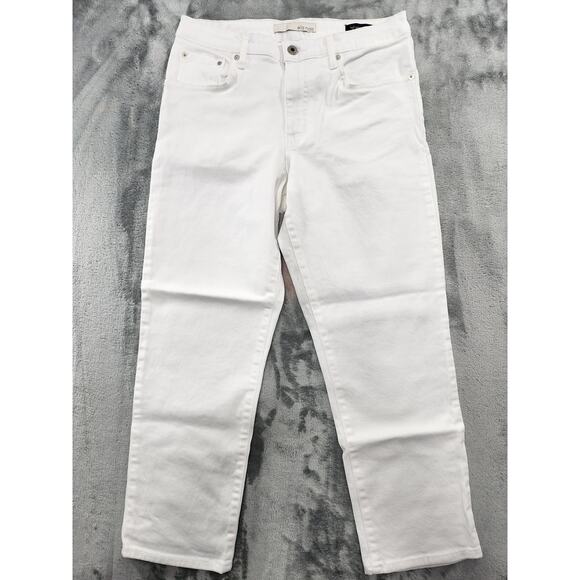 Ella Moss Jeans Womens 6/28 White High Waist Straight Leg Stretch Denim Ankle - Picture 1 of 13